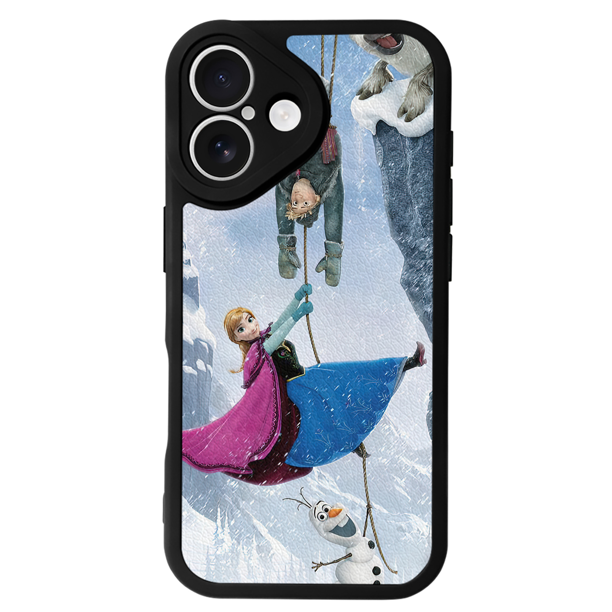 （画像用） アナと雪の女王 アンナ エルサ Frozen Anna Elsa 【iPhone 16シリーズ対応】シリコンスマホケース（レザー調） 材質：シリコン